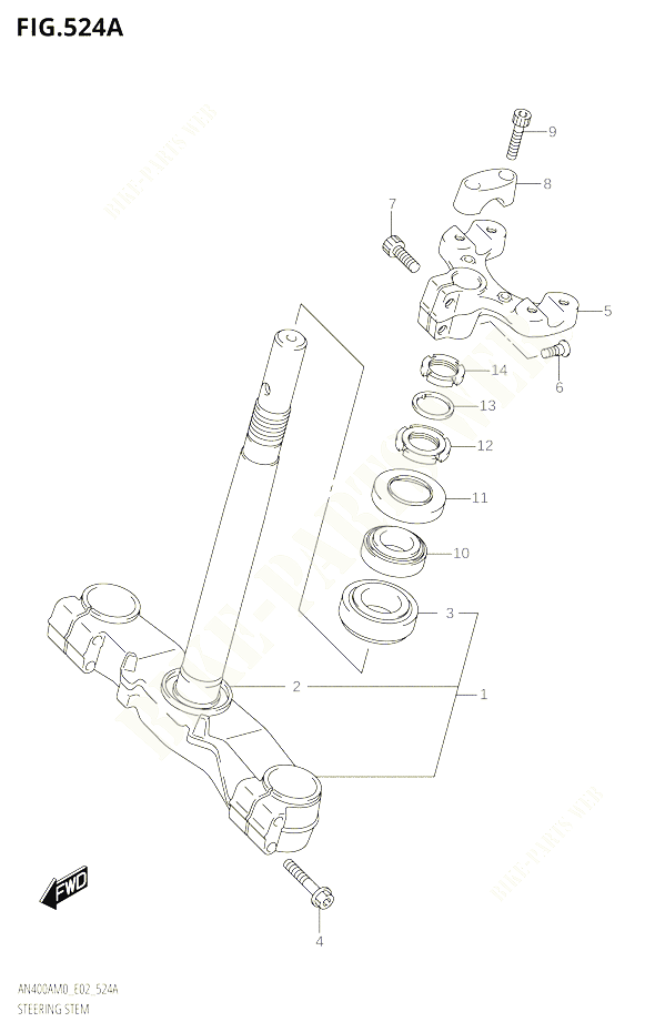 COLONNE DE DIRECTION POUR SUZUKI BURGMAN 400 2020 POUR BURGMAN 400 AN400A M0 