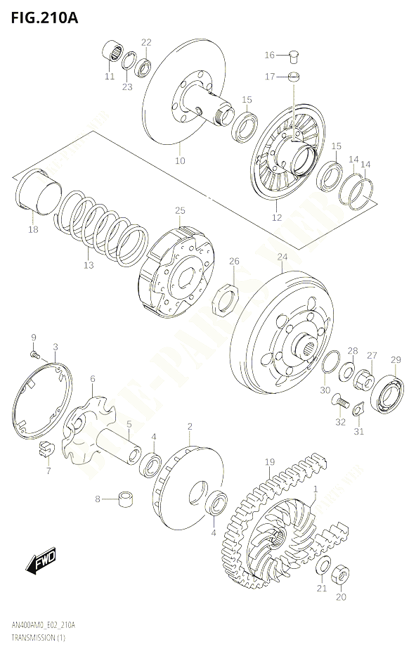 TRANSMISSION 1 POUR SUZUKI BURGMAN 400 2020 POUR BURGMAN 400 AN400A M0 