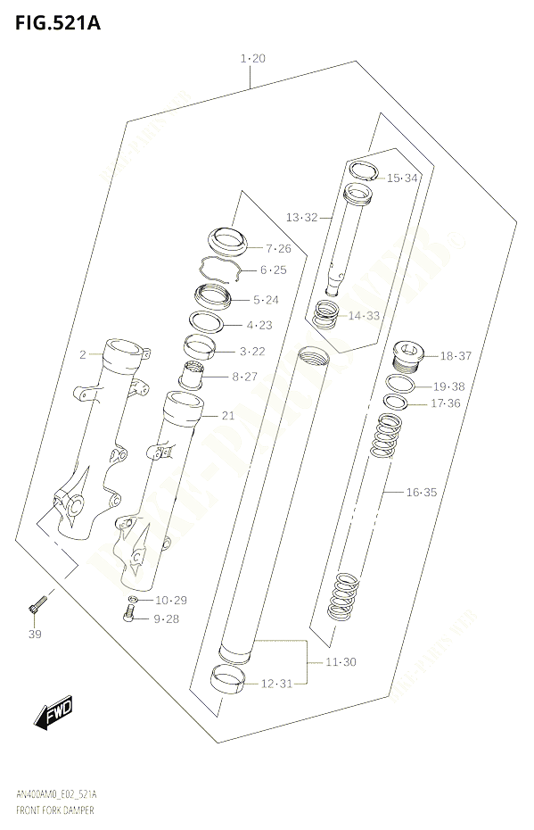 FOURCHE POUR SUZUKI BURGMAN 400 2020 POUR BURGMAN 400 AN400A M0 