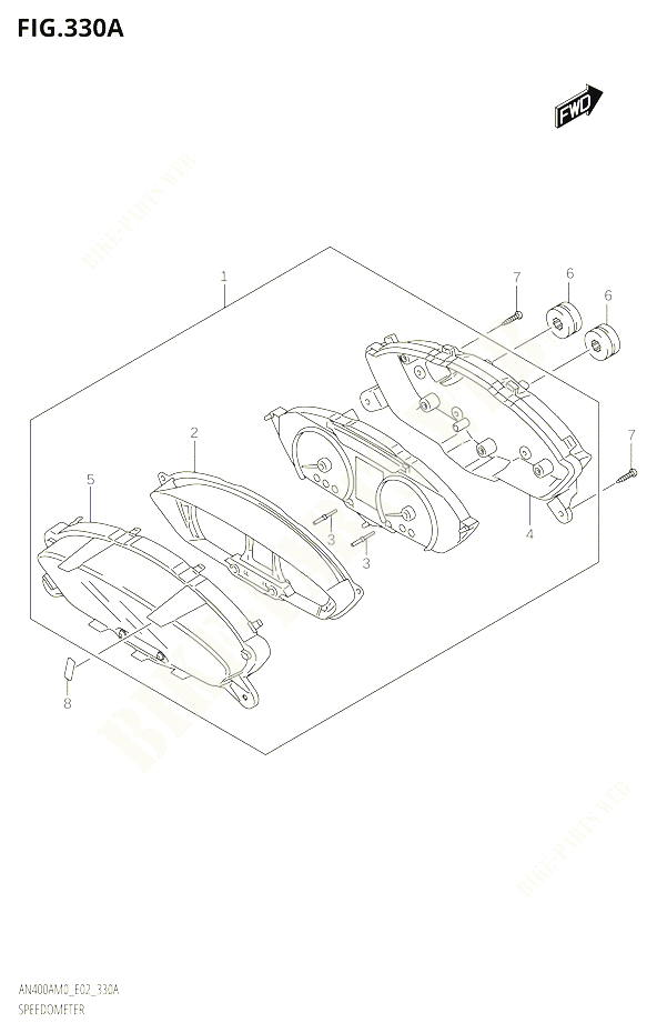 COMPTEUR E19 POUR SUZUKI BURGMAN 400 2020 POUR BURGMAN 400 AN400A M0 