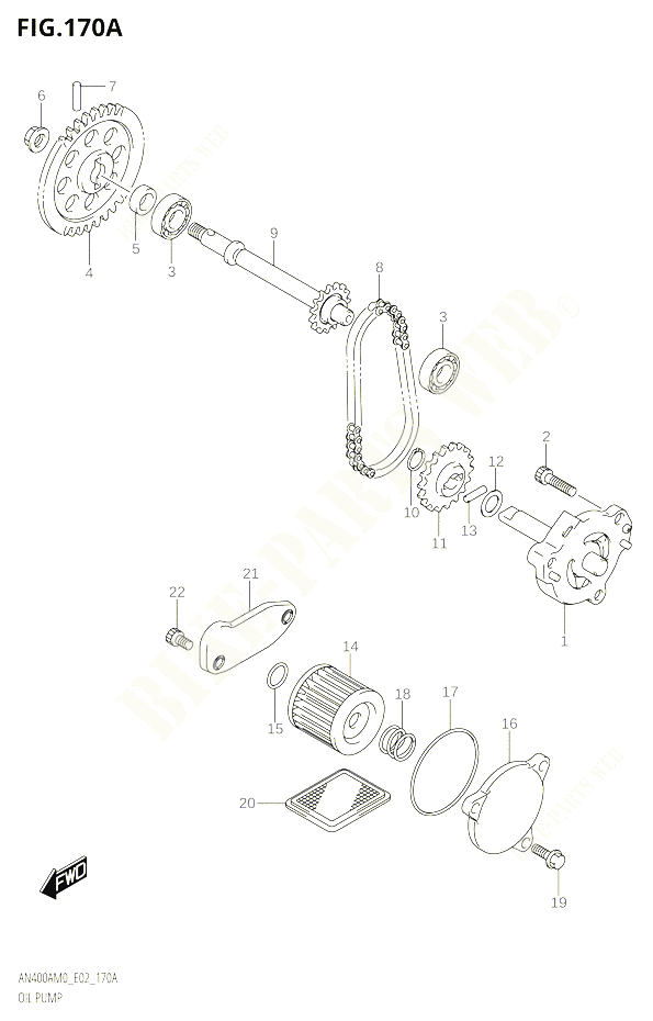 POMPE A HUILE POUR SUZUKI BURGMAN 400 2020 POUR BURGMAN 400 AN400A M0 