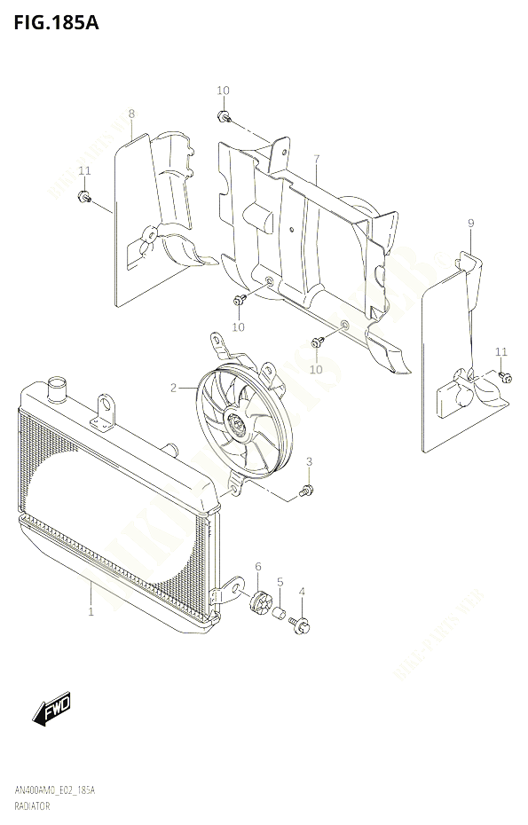 RADIATEUR POUR SUZUKI BURGMAN 400 2020 POUR BURGMAN 400 AN400A M0 
