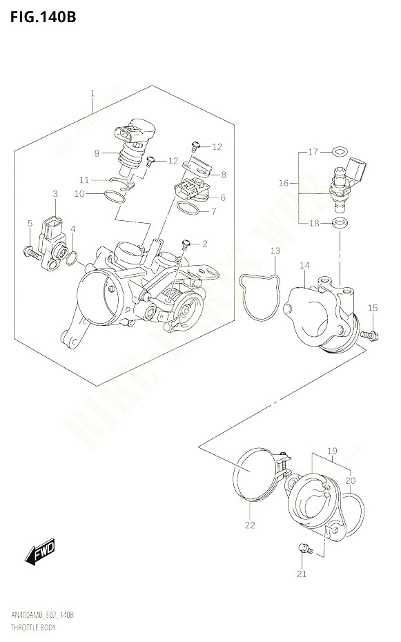 CORPS DE PAPILLON POUR SUZUKI BURGMAN 400 2020 POUR BURGMAN 400 AN400A M0 
