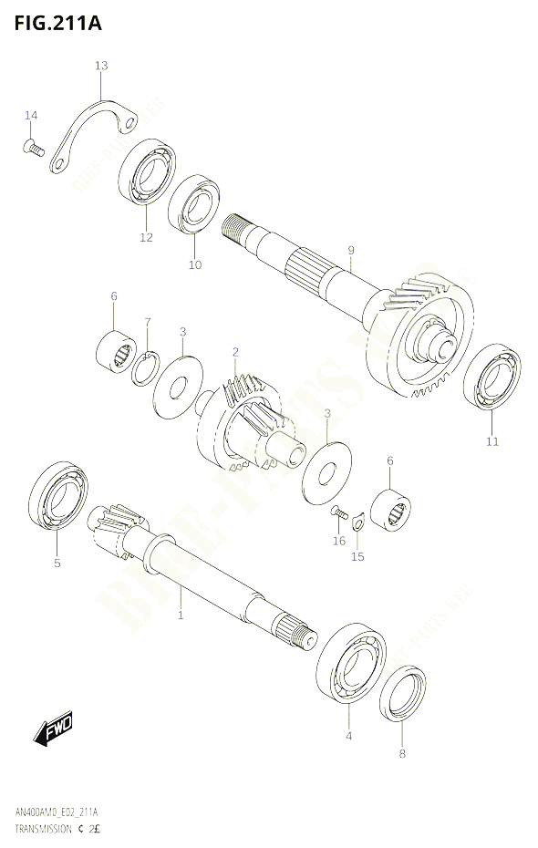 TRANSMISSION 2 POUR SUZUKI BURGMAN 400 2020 POUR BURGMAN 400 AN400A M0 