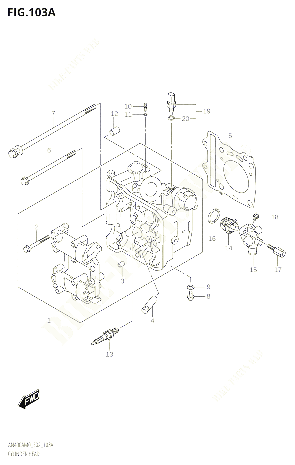 CULASSE POUR SUZUKI BURGMAN 400 2020 POUR BURGMAN 400 AN400A M0 