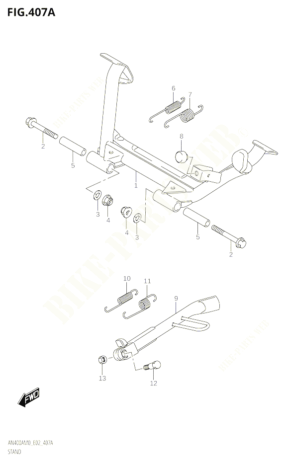 BEQUILLE POUR SUZUKI BURGMAN 400 2020 POUR BURGMAN 400 AN400A M0 