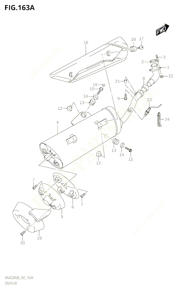 SILENCIEUX POUR SUZUKI BURGMAN 400 2020 POUR BURGMAN 400 AN400A M0 