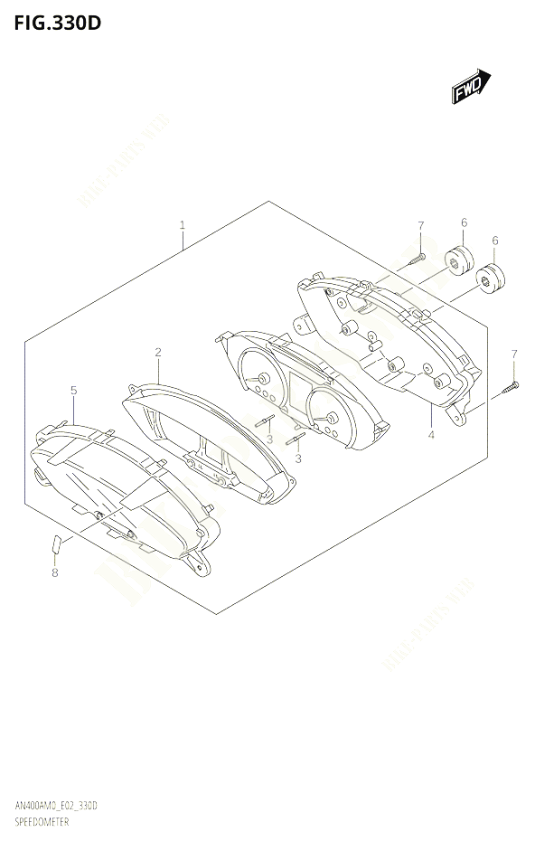 COMPTEUR E02 POUR SUZUKI BURGMAN 400 2020 POUR BURGMAN 400 AN400A M0 