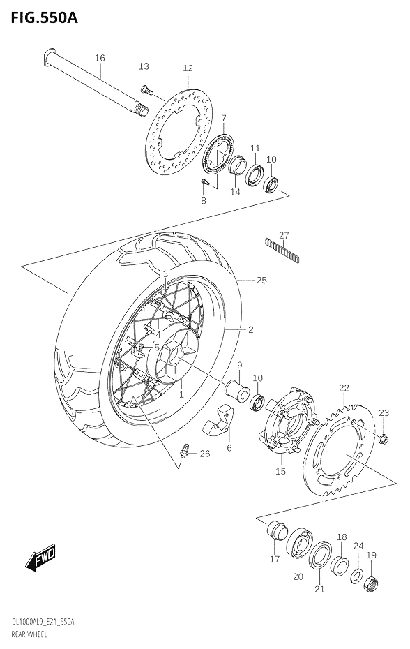 ROUE ARRIERE POUR V STROM 1000DL1000A L9 2019