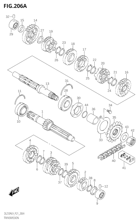 TRANSMISSION POUR V STROM 250DL250A L9 2019