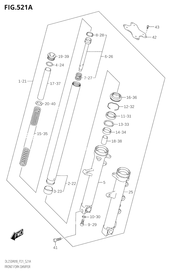 FOURCHE POUR V STROM 250DL250A M0 DL250RLZ M0 2020