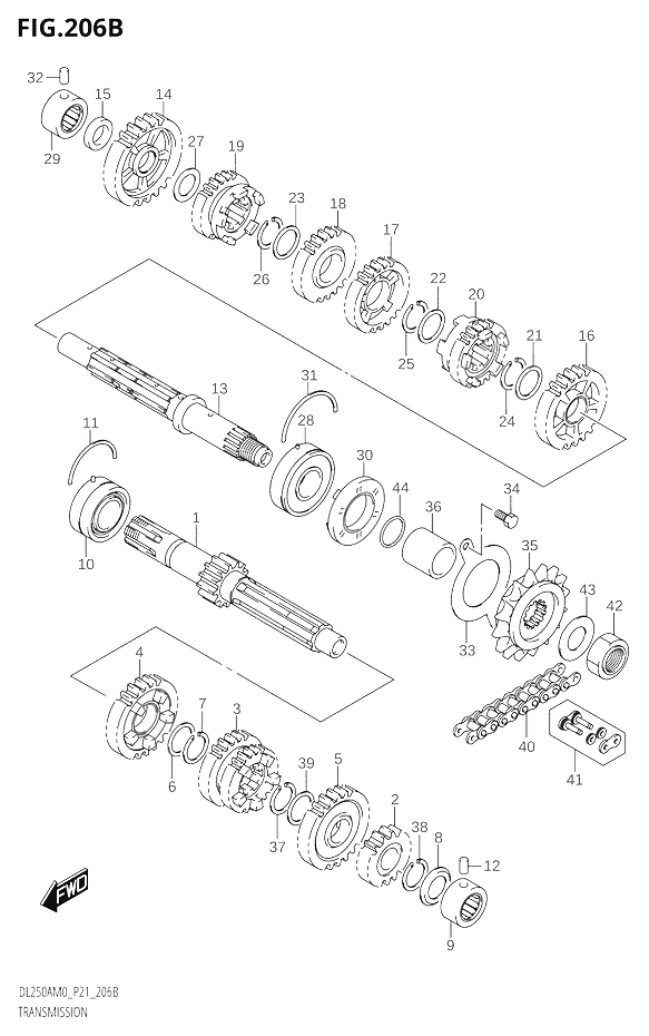 TRANSMISSION POUR V STROM 250DL250A M0 DL250RLZ M0 2020