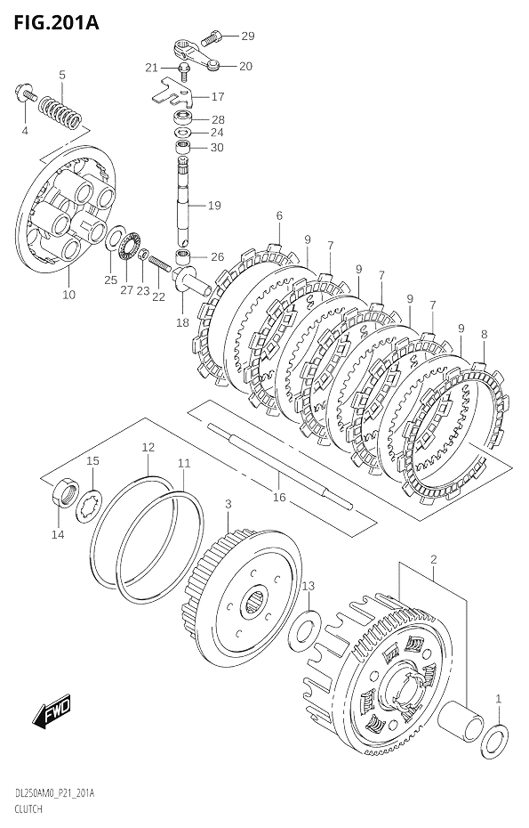 EMBRAYAGE POUR V STROM 250DL250A M0  DL250RLZ M0  2020