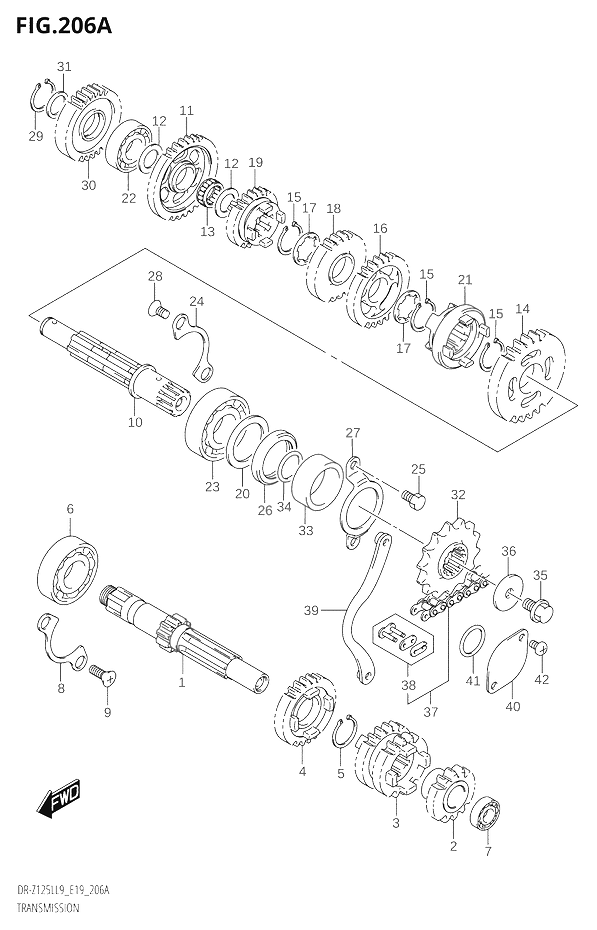 TRANSMISSION POUR DR Z 125DR Z125L L9  2019