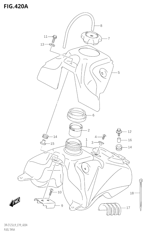 RESERVOIR DESSENCE POUR DR Z 125DR Z125L L9 2019