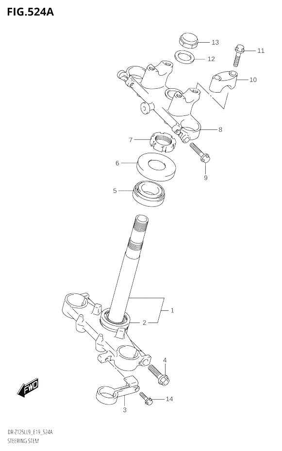 COLONNE DE DIRECTION POUR DR Z 125DR Z125L L9  2019