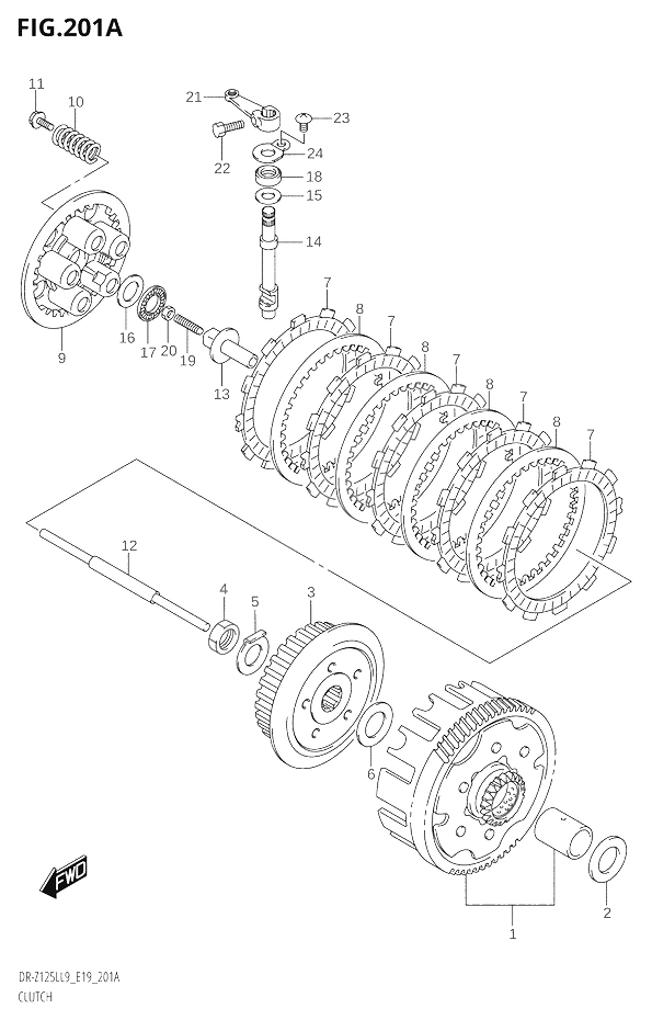 EMBRAYAGE POUR DR Z 125DR Z125L L9  2019