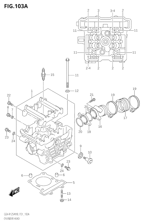 CULASSE POUR GSX R 125GSX R125XA M0 2020