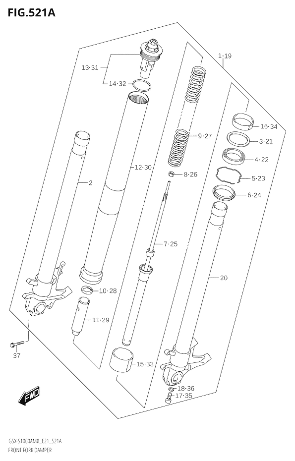 FOURCHE POUR GSX S 1000GSX S1000A M0 GSX S1000ZA M0 2020