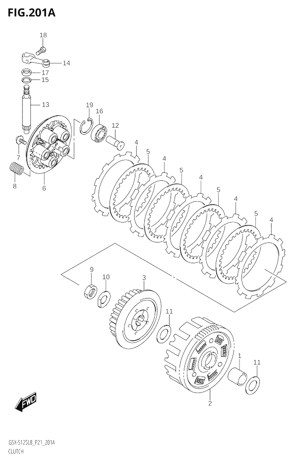 EMBRAYAGE POUR GSX S 125GSX S125ML L8  2018