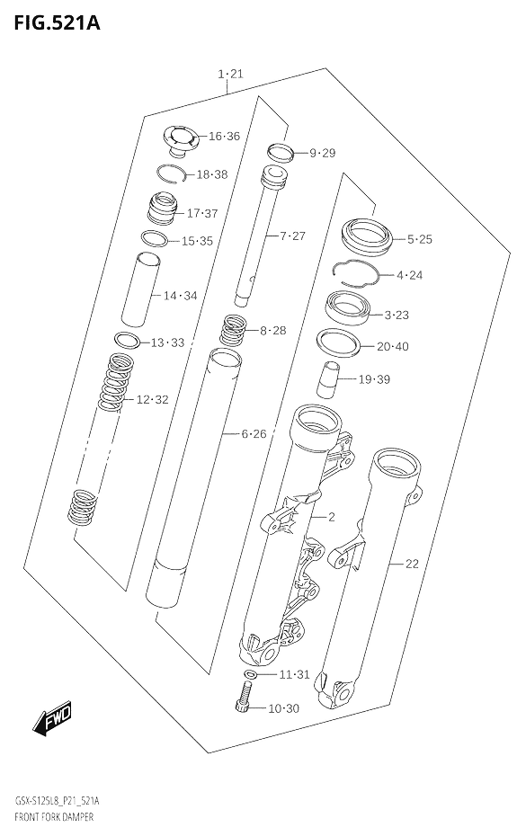 FOURCHE POUR GSX S 125GSX S125ML L8 2018