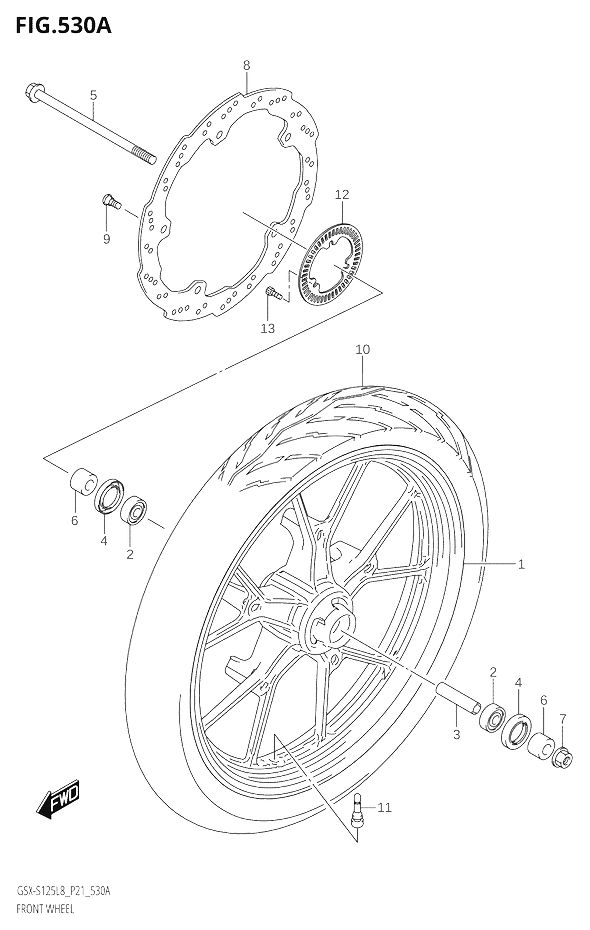 ROUE AVANT POUR GSX S 125GSX S125MLX L8 2018