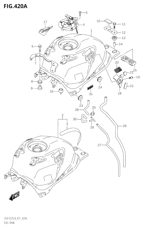 RESERVOIR DESSENCE POUR GSX S 125GSX S125MLX L8 2018