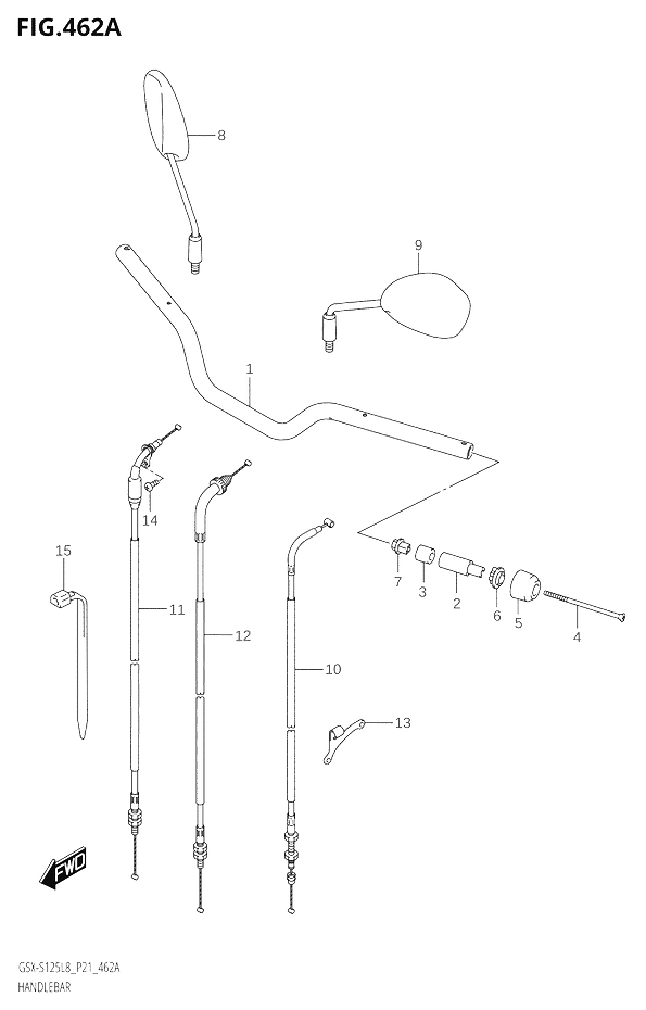 GUIDON POUR GSX S 125GSX S125MLX L8 2018