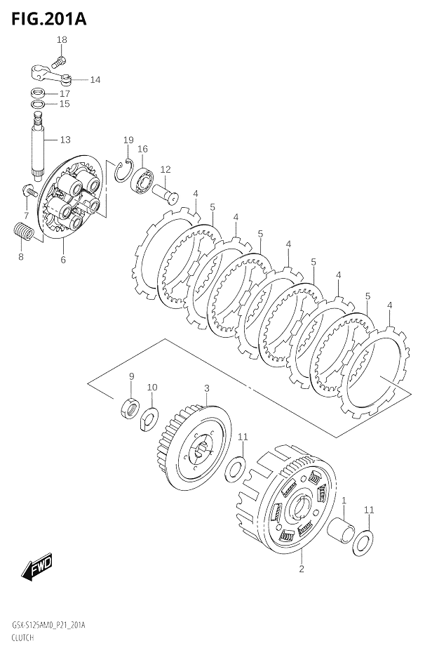 EMBRAYAGE POUR GSX S 125GSX S125A M0  GSX S125XA M0  2020