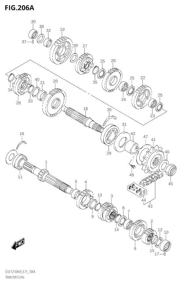 TRANSMISSION POUR GSX S 750 Z SPECIAL EDITIONGSX S750ZA L8 2018