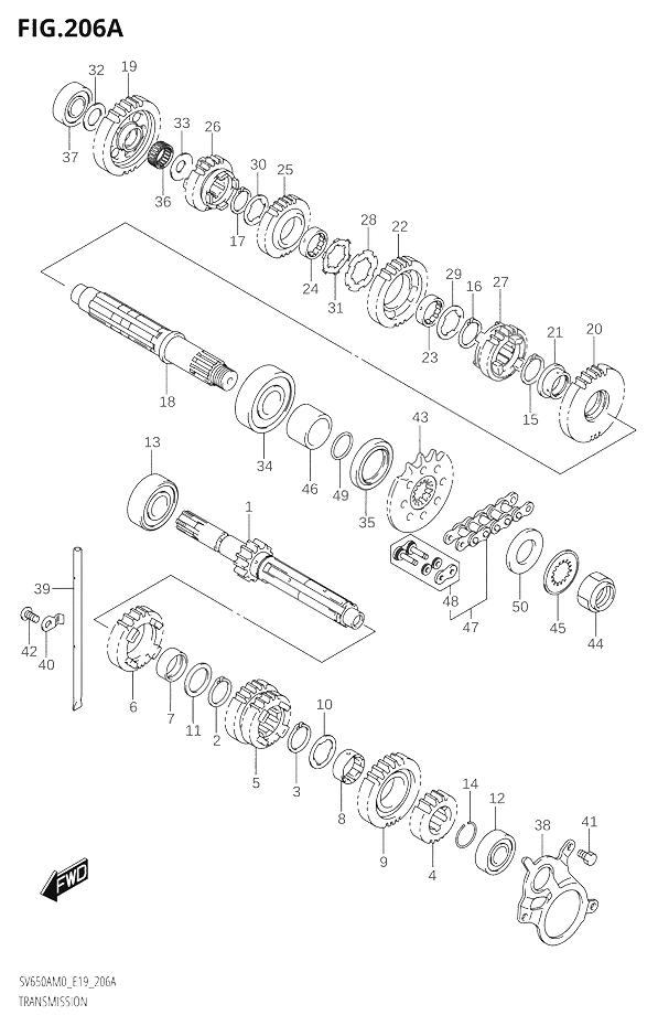 TRANSMISSION POUR SV 650 SV 650 X SPECIAL EDITIONSV650A 2020