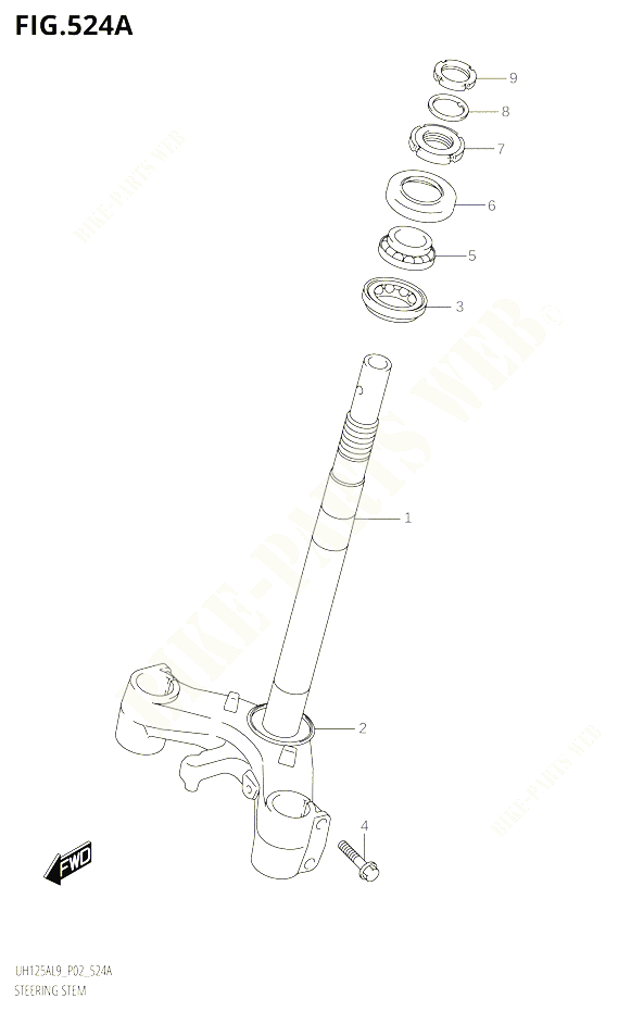 COLONNE DE DIRECTION POUR SUZUKI BURGMAN 125 2019 POUR BURGMAN 125 UH125A L9 