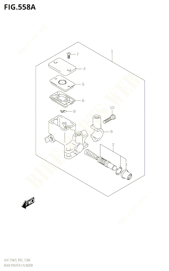 MAITRE CYLINDRE ARRIERE POUR SUZUKI BURGMAN 125 2019 POUR BURGMAN 125 UH125A L9 