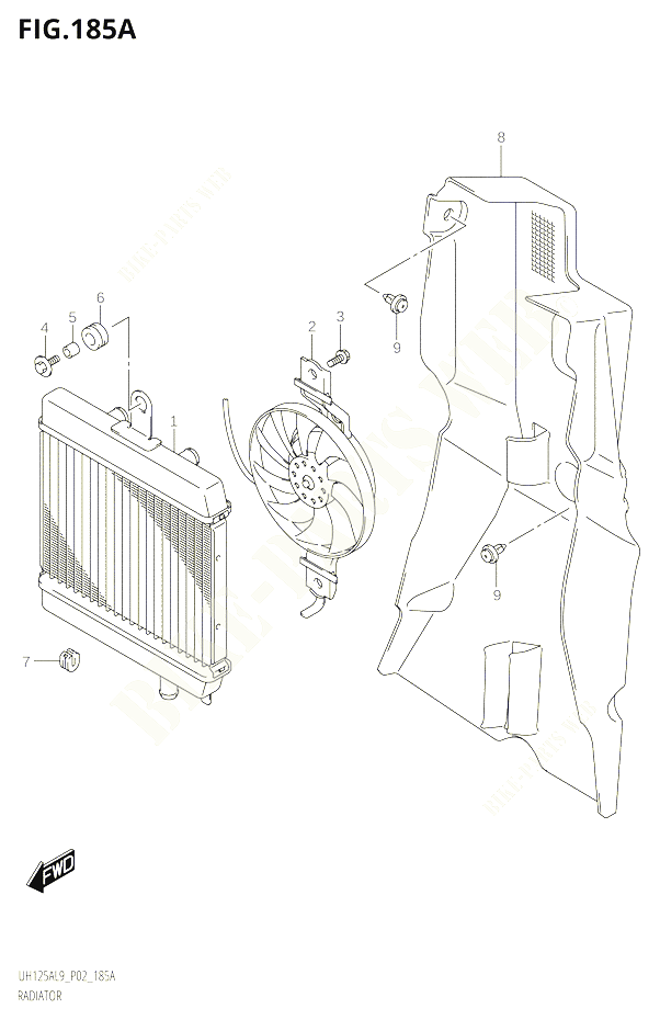 RADIATEUR POUR SUZUKI BURGMAN 125 2019 POUR BURGMAN 125 UH125A L9 