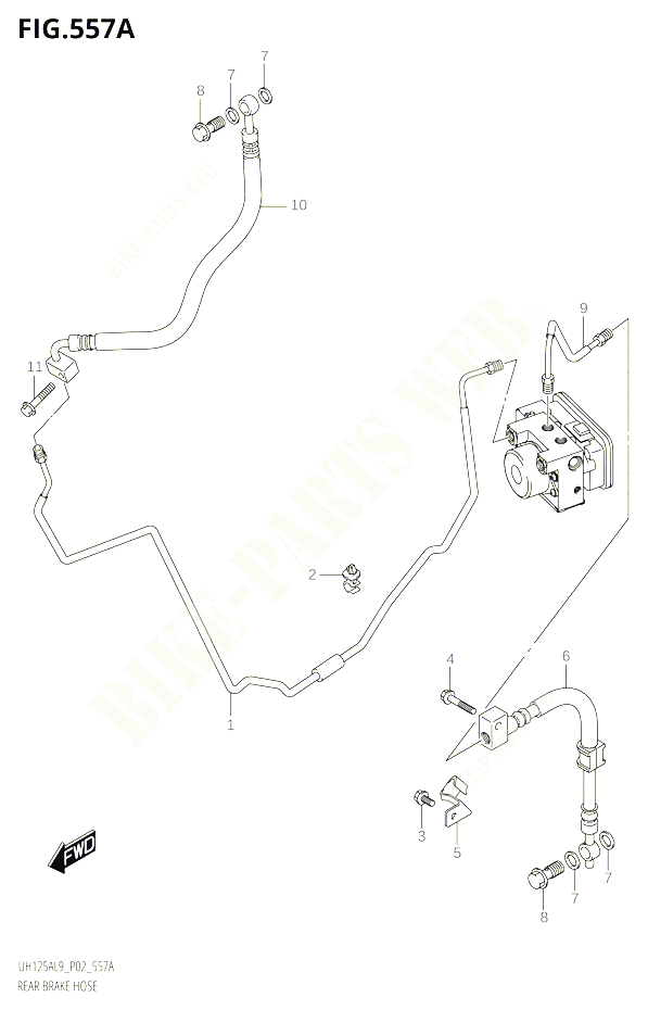 DURITE DE FREIN ARRIERE POUR SUZUKI BURGMAN 125 2019 POUR BURGMAN 125 UH125A L9 