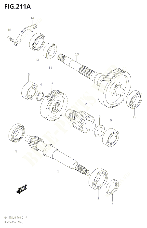 TRANSMISSION 2 POUR SUZUKI BURGMAN 125 2020 POUR BURGMAN 125 UH125A M0 