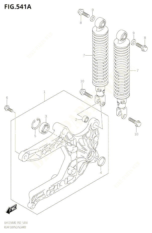 BRAS OSCILLANT ARRIERE POUR SUZUKI BURGMAN 125 2020 POUR BURGMAN 125 UH125A M0 