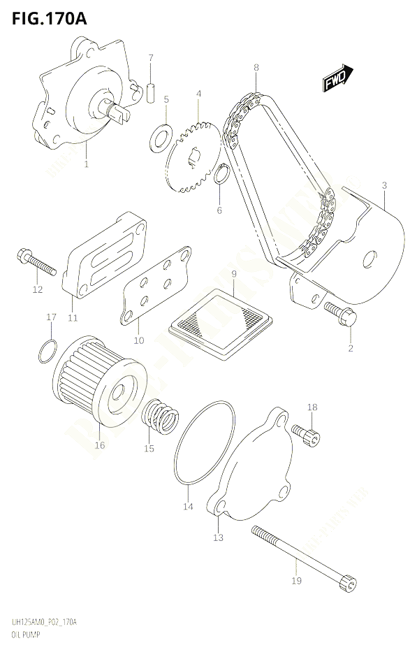 POMPE A HUILE POUR SUZUKI BURGMAN 125 2020 POUR BURGMAN 125 UH125A M0 