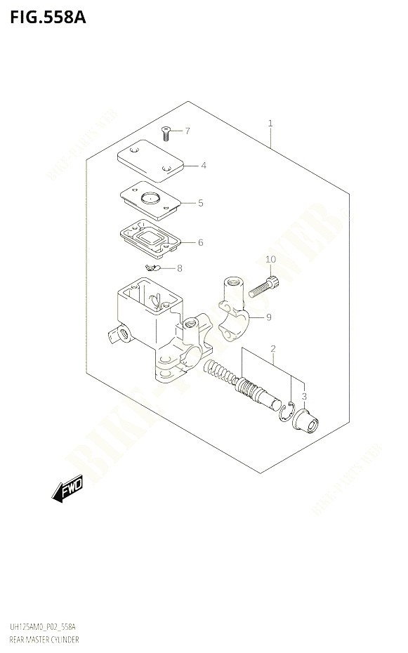 MAITRE CYLINDRE ARRIERE POUR SUZUKI BURGMAN 125 2020 POUR BURGMAN 125 UH125A M0 