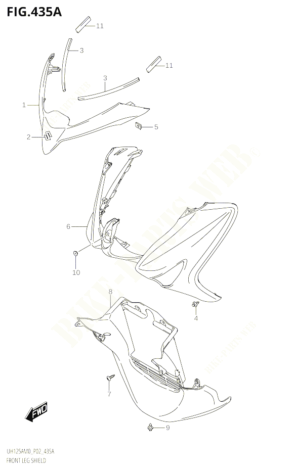 CARENAGES AVANT POUR SUZUKI BURGMAN 125 2020 POUR BURGMAN 125 UH125A M0 