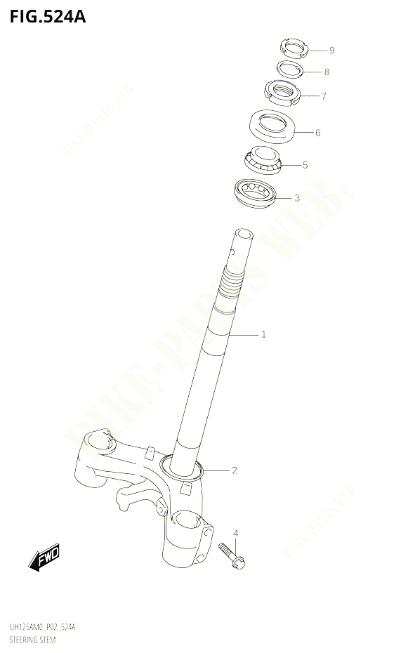 COLONNE DE DIRECTION POUR SUZUKI BURGMAN 125 2020 POUR BURGMAN 125 UH125A M0 