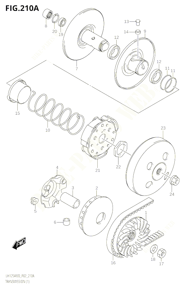 TRANSMISSION 1 POUR SUZUKI BURGMAN 125 2020 POUR BURGMAN 125 UH125A M0 