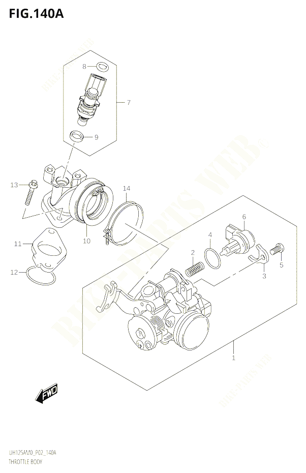 CORPS DE PAPILLON POUR SUZUKI BURGMAN 125 2020 POUR BURGMAN 125 UH125A M0 