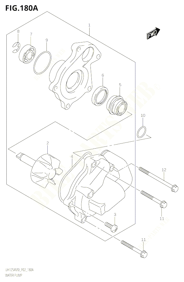 POMPE A EAU POUR SUZUKI BURGMAN 125 2020 POUR BURGMAN 125 UH125A M0 