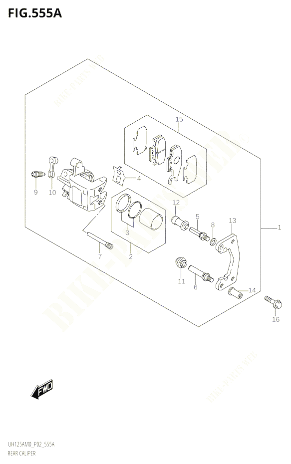 ETRIER DE FREIN ARRIERE POUR SUZUKI BURGMAN 125 2020 POUR BURGMAN 125 UH125A M0 