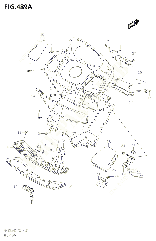 BOITE AVANT POUR SUZUKI BURGMAN 125 2020 POUR BURGMAN 125 UH125A M0 