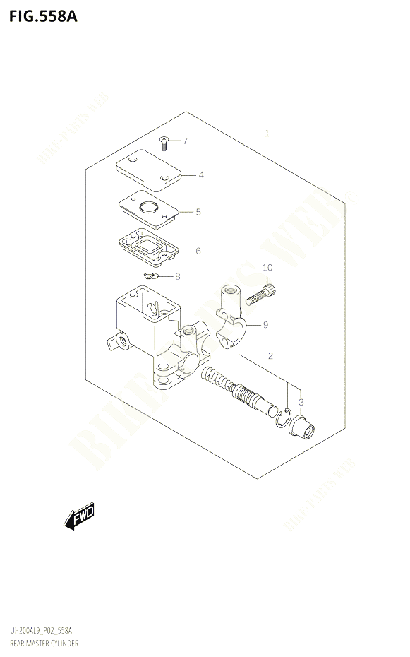 MAITRE CYLINDRE ARRIERE POUR SUZUKI BURGMAN 200 2019 POUR BURGMAN 200 UH200A L9 