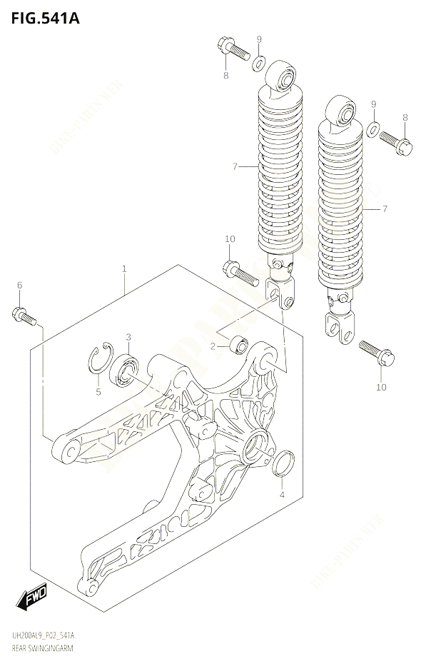 BRAS OSCILLANT ARRIERE POUR SUZUKI BURGMAN 200 2019 POUR BURGMAN 200 UH200A L9 