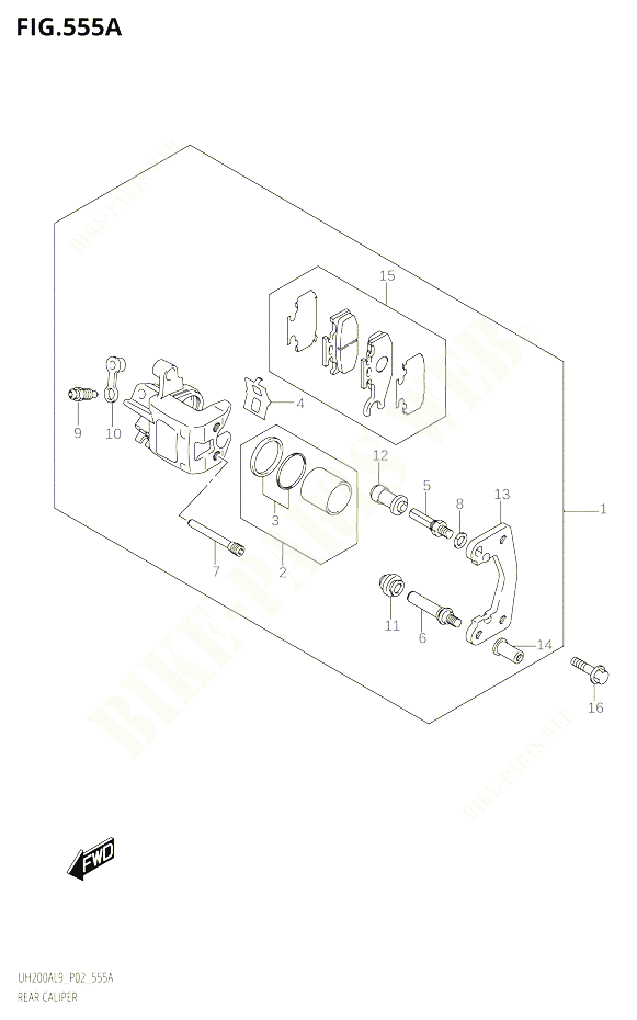 ETRIER DE FREIN ARRIERE POUR SUZUKI BURGMAN 200 2019 POUR BURGMAN 200 UH200A L9 
