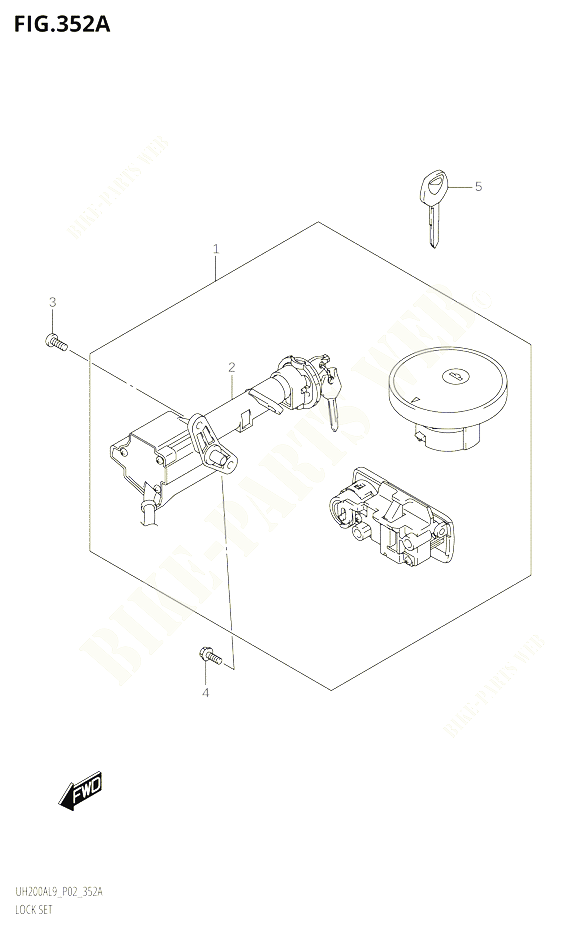 KIT SERRURE POUR SUZUKI BURGMAN 200 2019 POUR BURGMAN 200 UH200A L9 